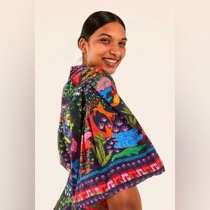 Farm Rio “Animal Utopia” blouse, NWT